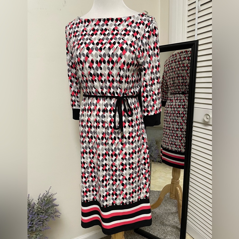 Liz Claiborne Multicolor Print Midi Dress